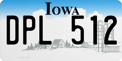 IA license plate DPL512