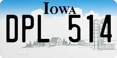 IA license plate DPL514