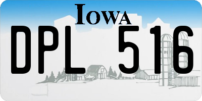 IA license plate DPL516
