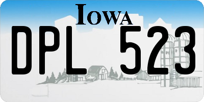 IA license plate DPL523