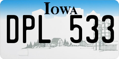 IA license plate DPL533