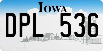 IA license plate DPL536