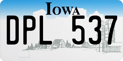 IA license plate DPL537