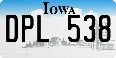 IA license plate DPL538