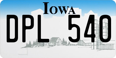 IA license plate DPL540