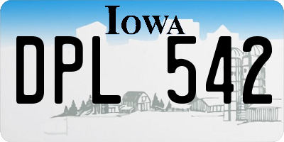 IA license plate DPL542