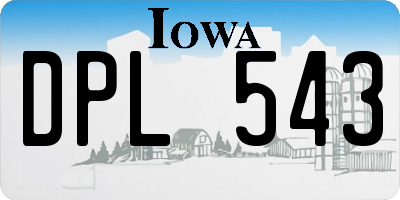 IA license plate DPL543