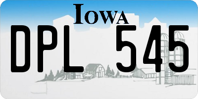 IA license plate DPL545