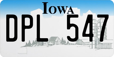 IA license plate DPL547