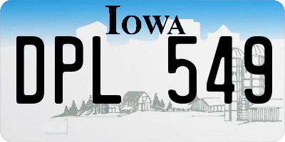 IA license plate DPL549