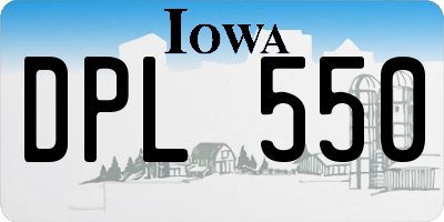 IA license plate DPL550