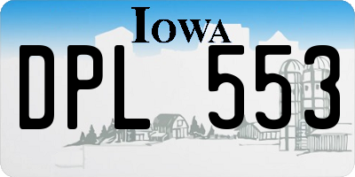 IA license plate DPL553
