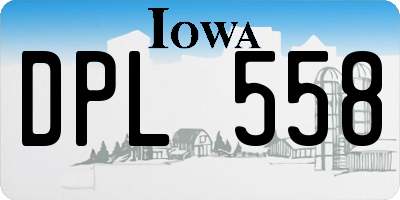 IA license plate DPL558