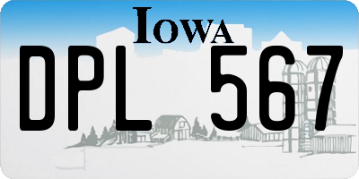 IA license plate DPL567