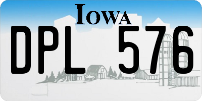 IA license plate DPL576
