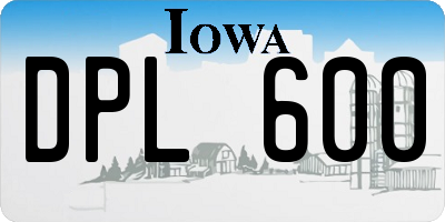 IA license plate DPL600