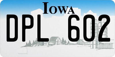 IA license plate DPL602