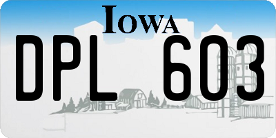 IA license plate DPL603