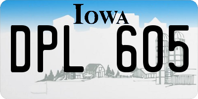 IA license plate DPL605
