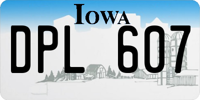 IA license plate DPL607