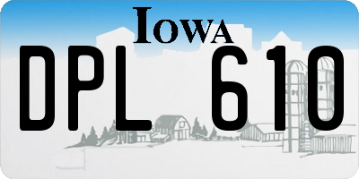IA license plate DPL610