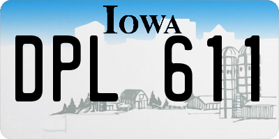 IA license plate DPL611