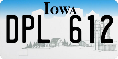 IA license plate DPL612