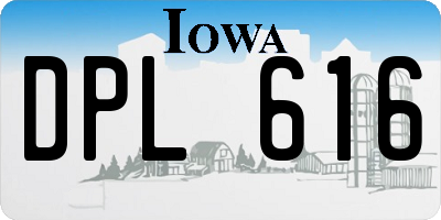IA license plate DPL616