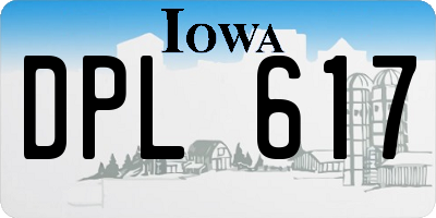 IA license plate DPL617