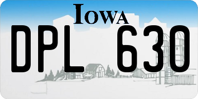 IA license plate DPL630
