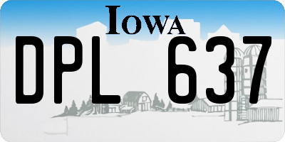 IA license plate DPL637