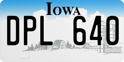 IA license plate DPL640