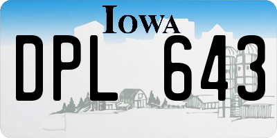 IA license plate DPL643