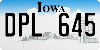 IA license plate DPL645