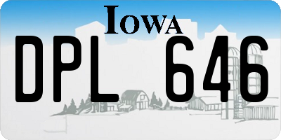 IA license plate DPL646