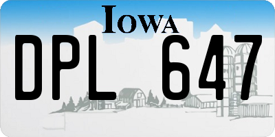 IA license plate DPL647