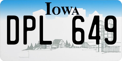 IA license plate DPL649
