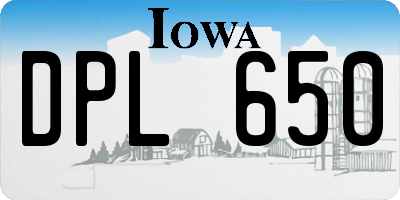 IA license plate DPL650