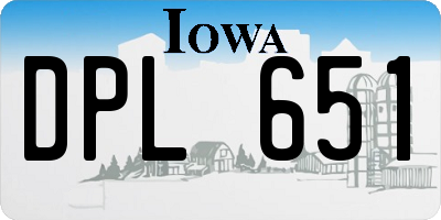 IA license plate DPL651