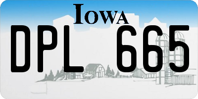IA license plate DPL665