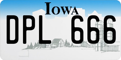 IA license plate DPL666