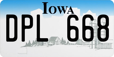 IA license plate DPL668