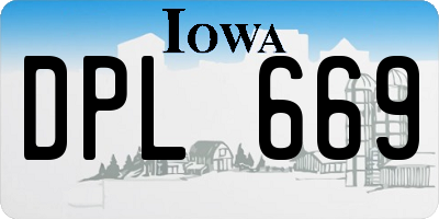 IA license plate DPL669