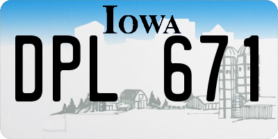 IA license plate DPL671