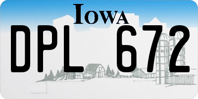 IA license plate DPL672