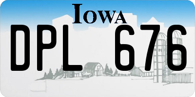 IA license plate DPL676