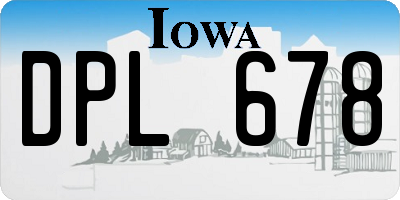IA license plate DPL678