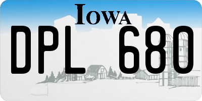 IA license plate DPL680