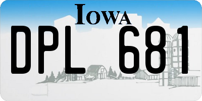 IA license plate DPL681