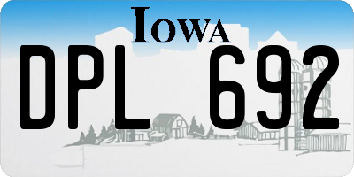 IA license plate DPL692
